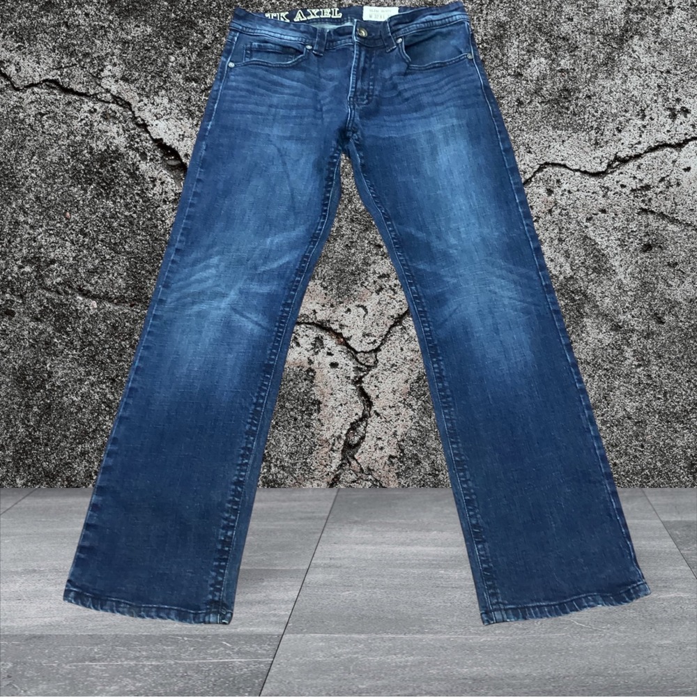 TK Axel Slim Bootcut Jeans Dark Wash Denim Size 32x32 Stretch Blue